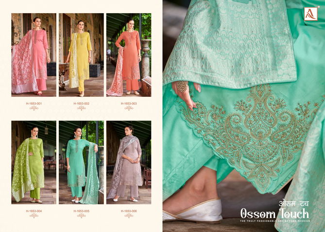 Ossom Touch By Alok Suit Embroidery Jam Cotton Dress Material Wholesale Shop In Surat